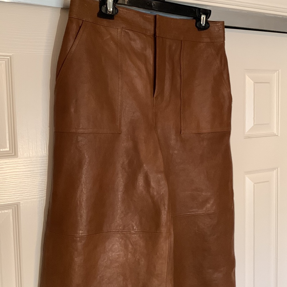 FrameDenim• Leather Culotte• Tawny Color - Picture 4 of 8